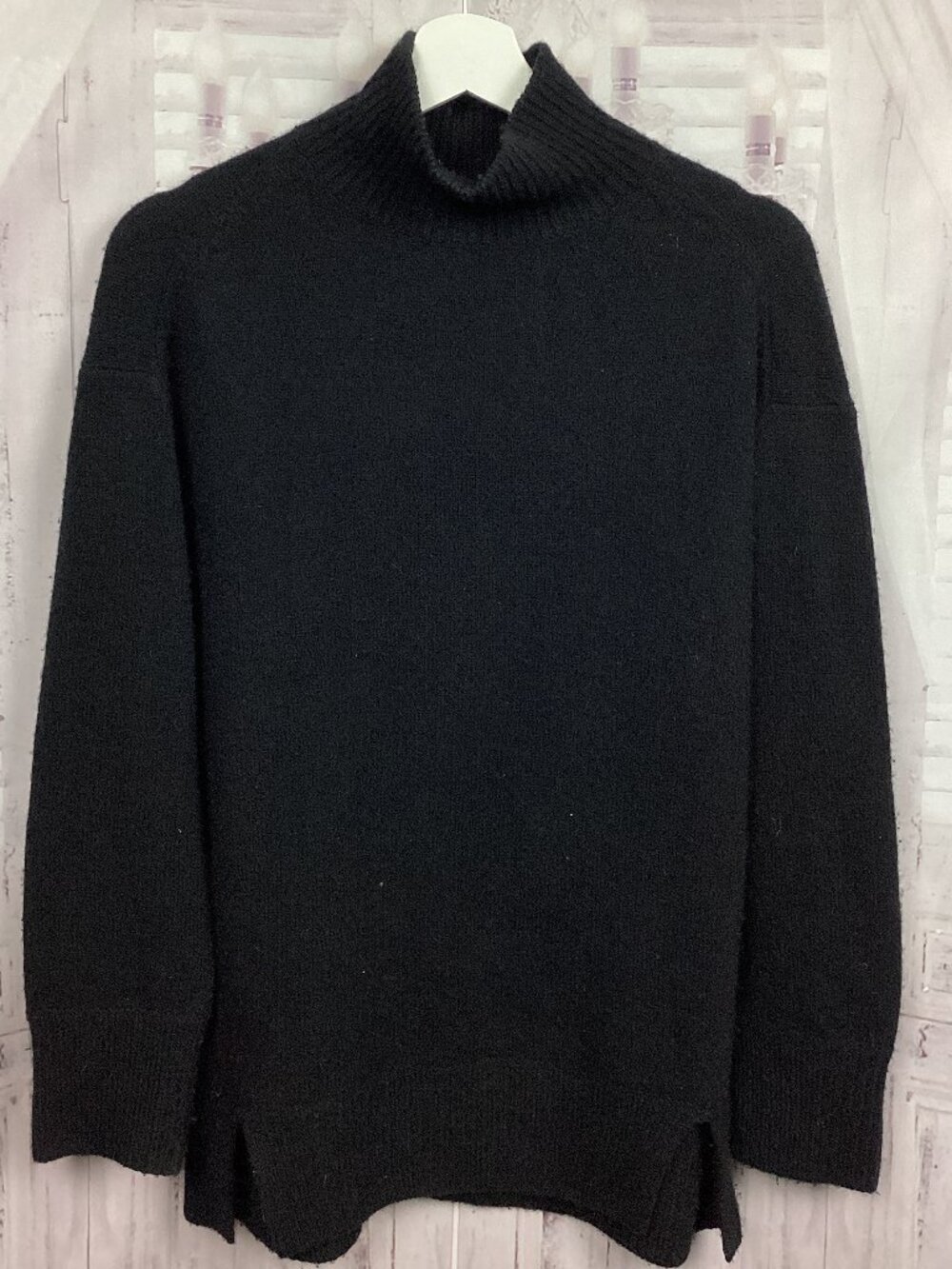 Vince Black Gray Cashmere Sweater Oversized S
